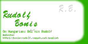 rudolf bonis business card